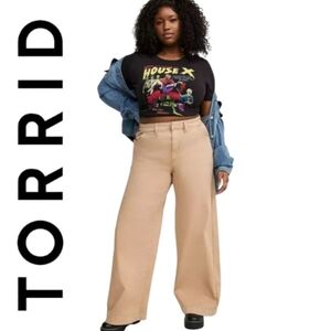 Torrid Wide Leg High-Rise Chino Pant Khaki Size 16 Regular